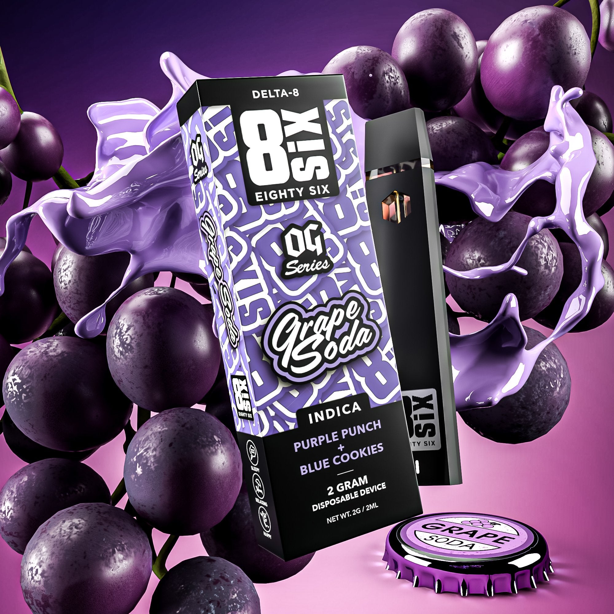 Grape Soda Delta-8 THC 2G Disposable Vape (Purple Punch)