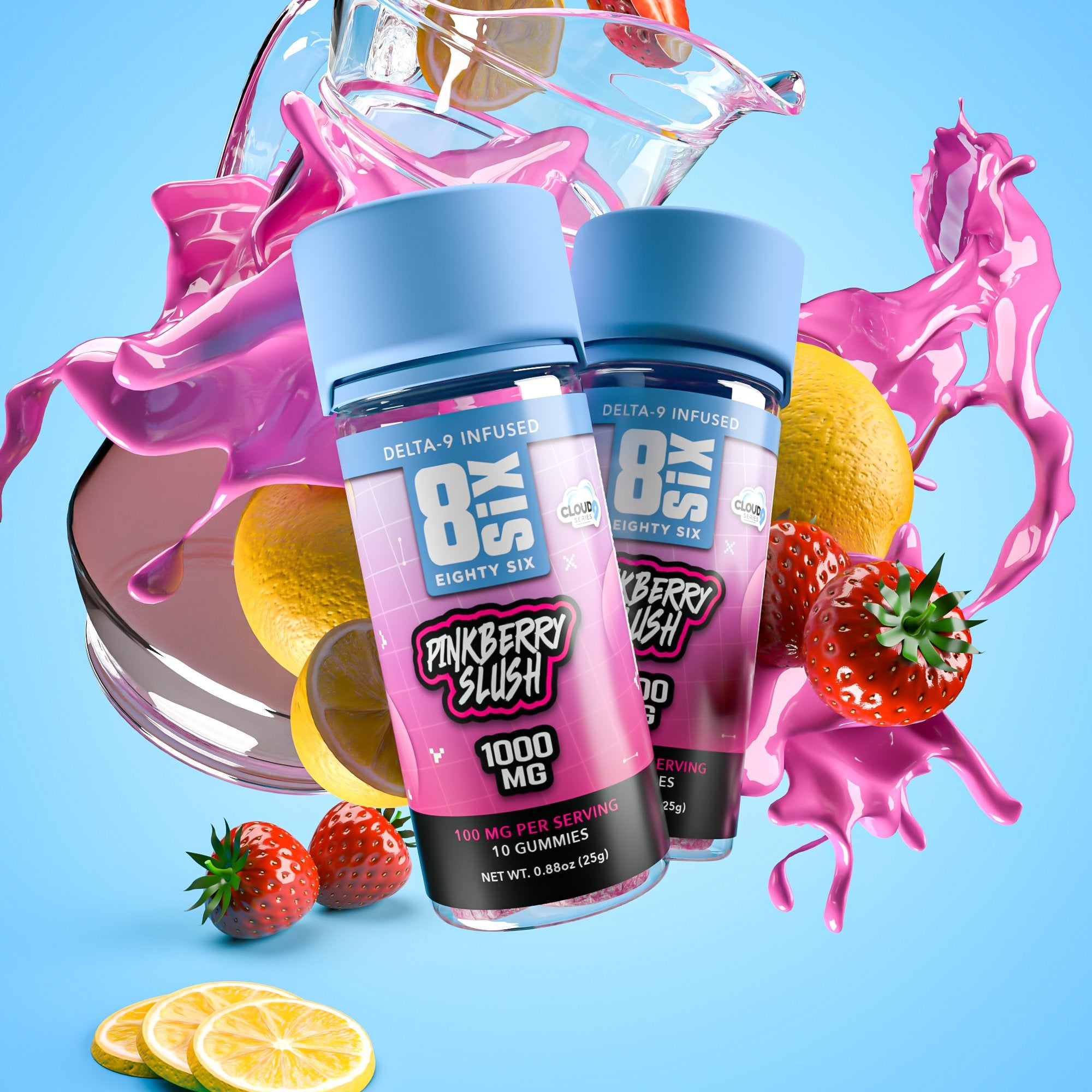 Pinkberry Slush 1000MG Delta-9 THC Gummies