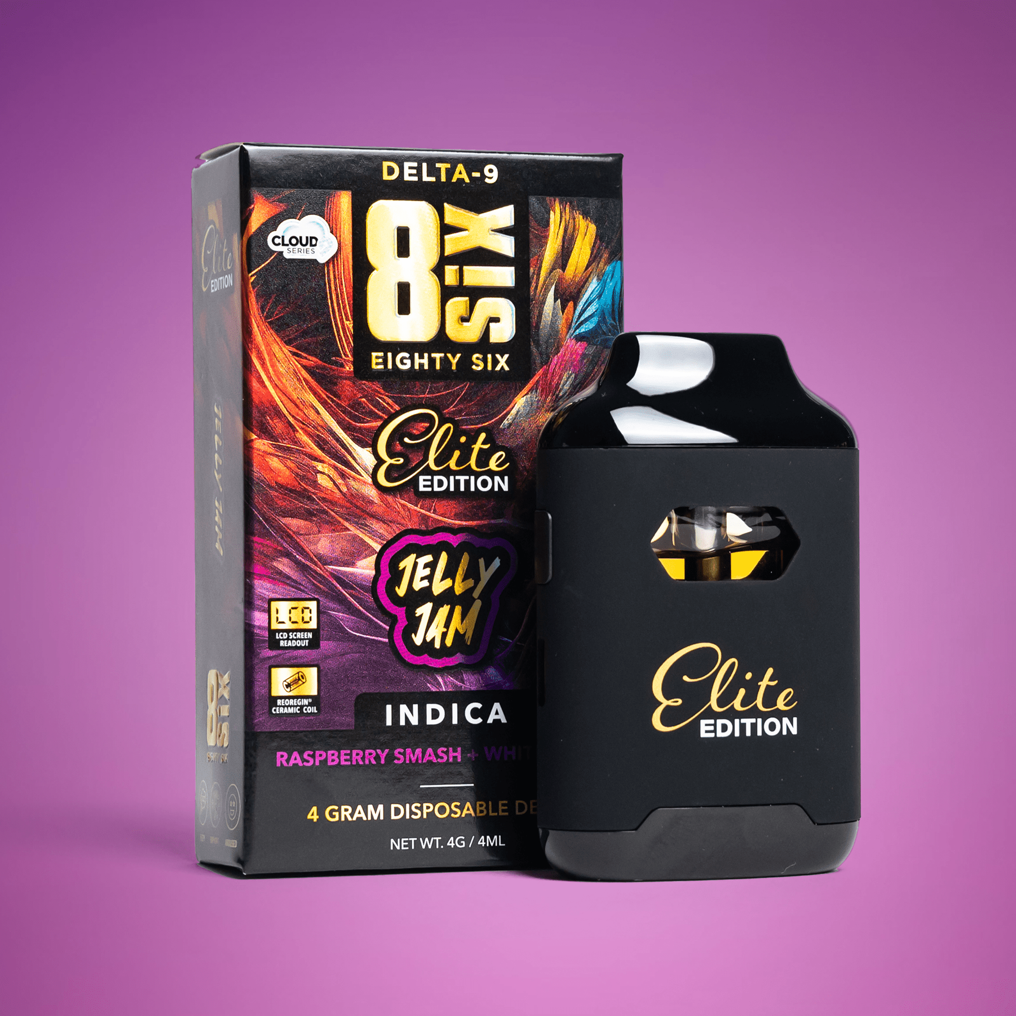 Jelly Jam Elite Edition Delta-9 THC 4G Disposable Vape (Raspberry Smash)