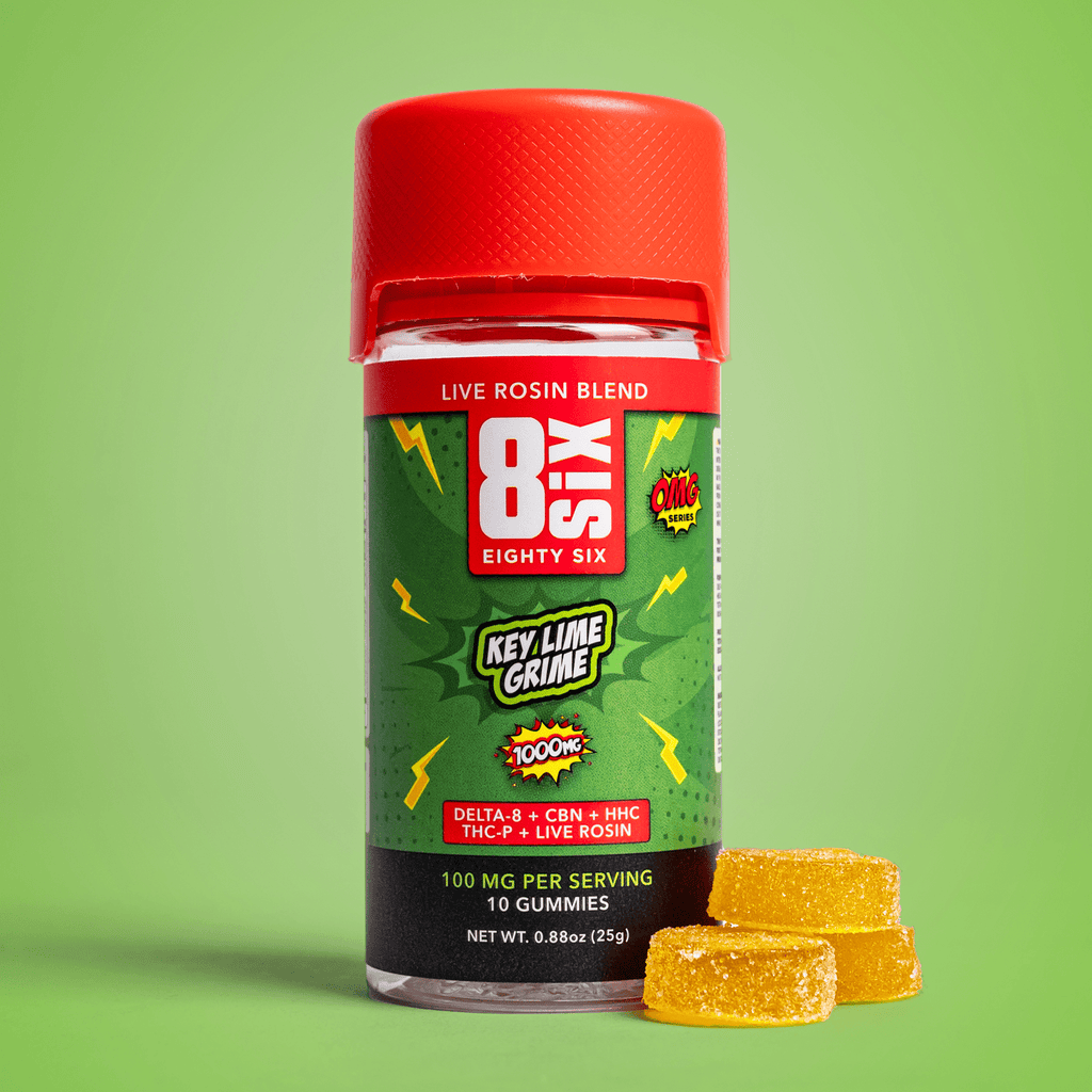 キダムK2 ダンス 16g クリアラメ×5 無限ゴーストラメ6センチ×1 Key Lime Grime 1000MG Live Rosin Hybrid Gummies | Eighty Six