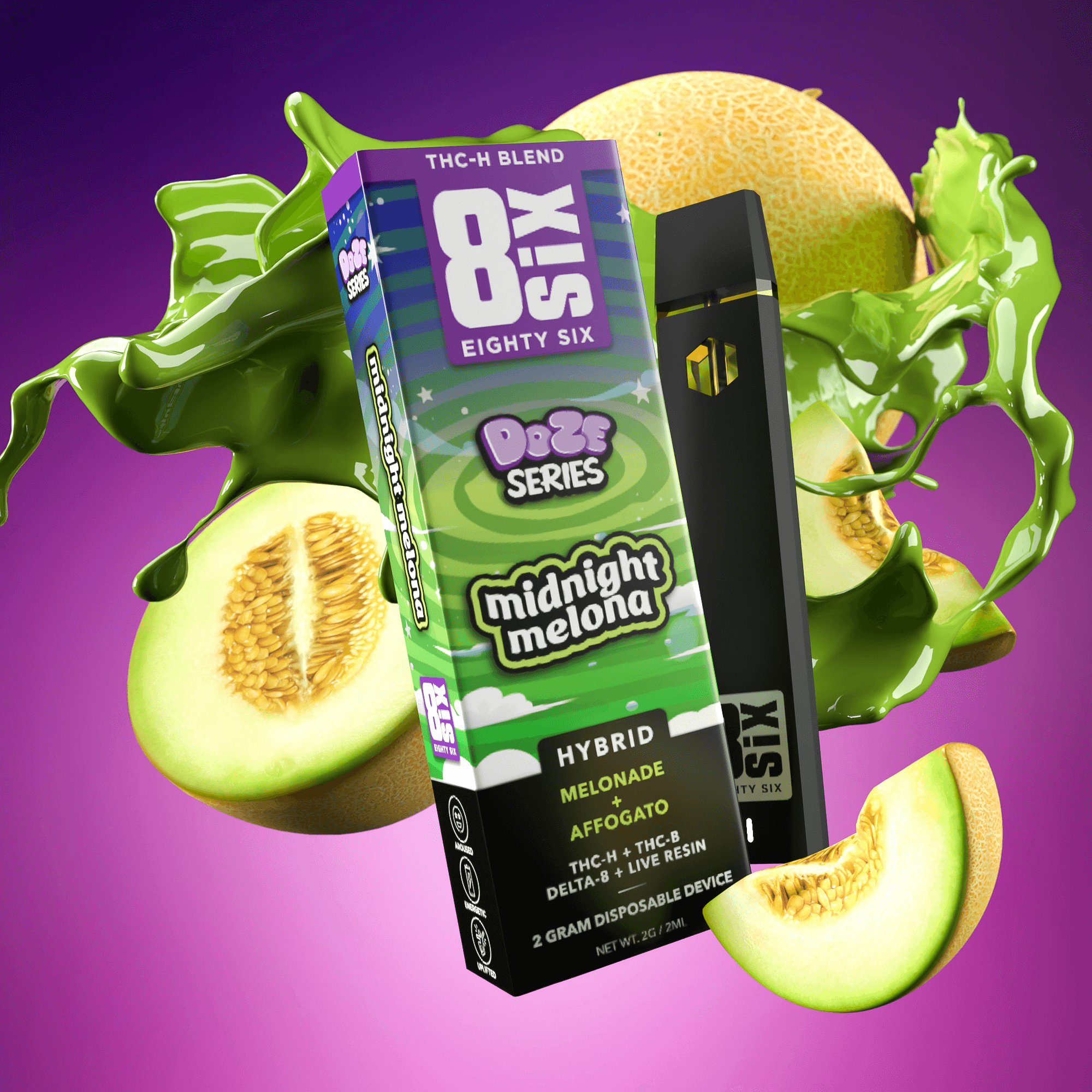 Midnight Melona THCh 2G Disposable Vape (Melonade)