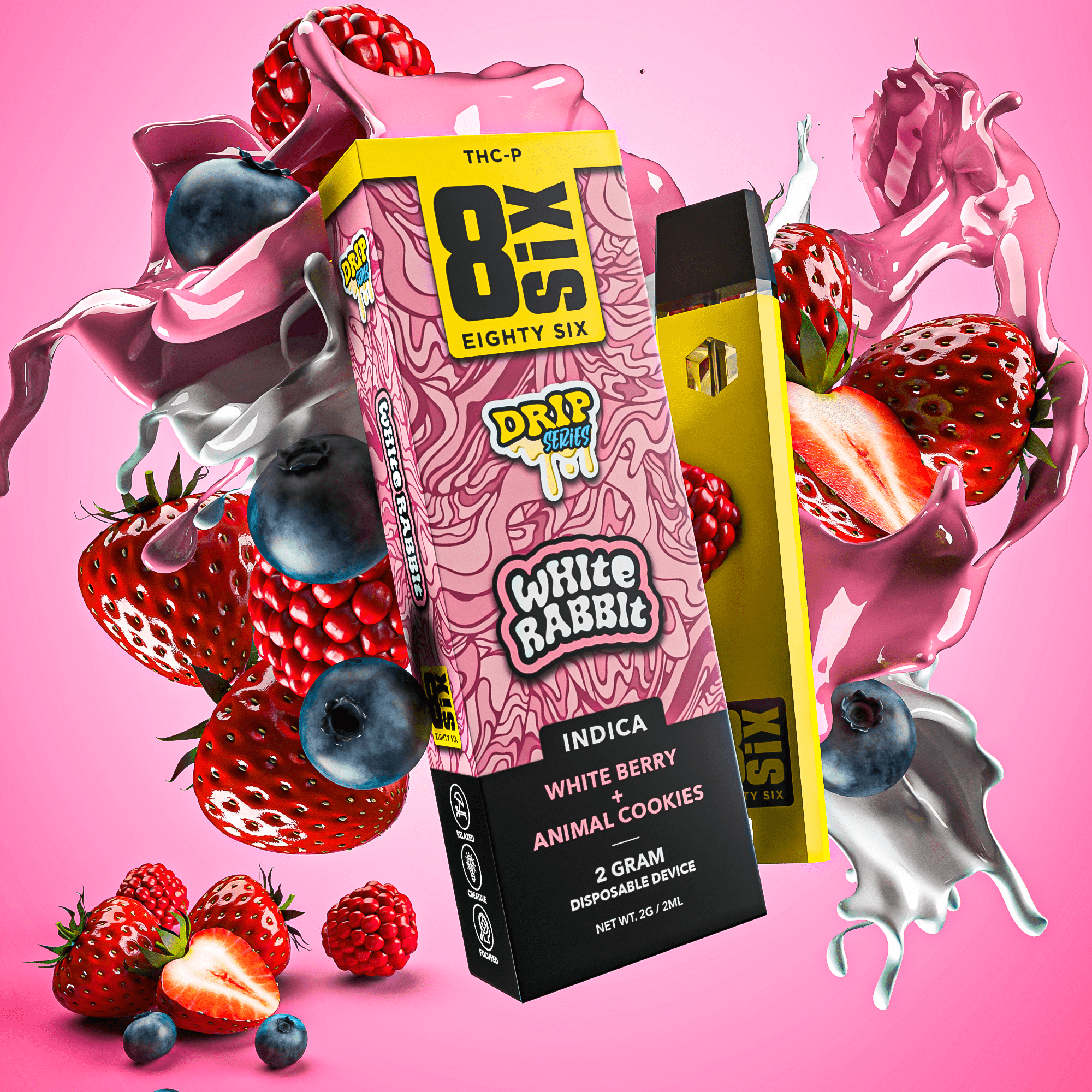 White Rabbit THC-P 2G Disposable Vape (White Berry)