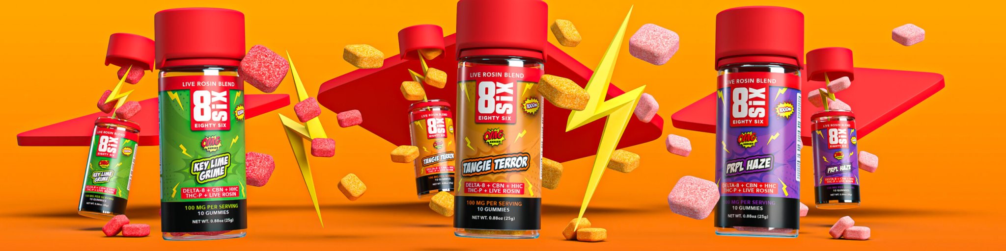 OMG Series: Live Rosin Blend Edible Gummies - Eighty Six Group