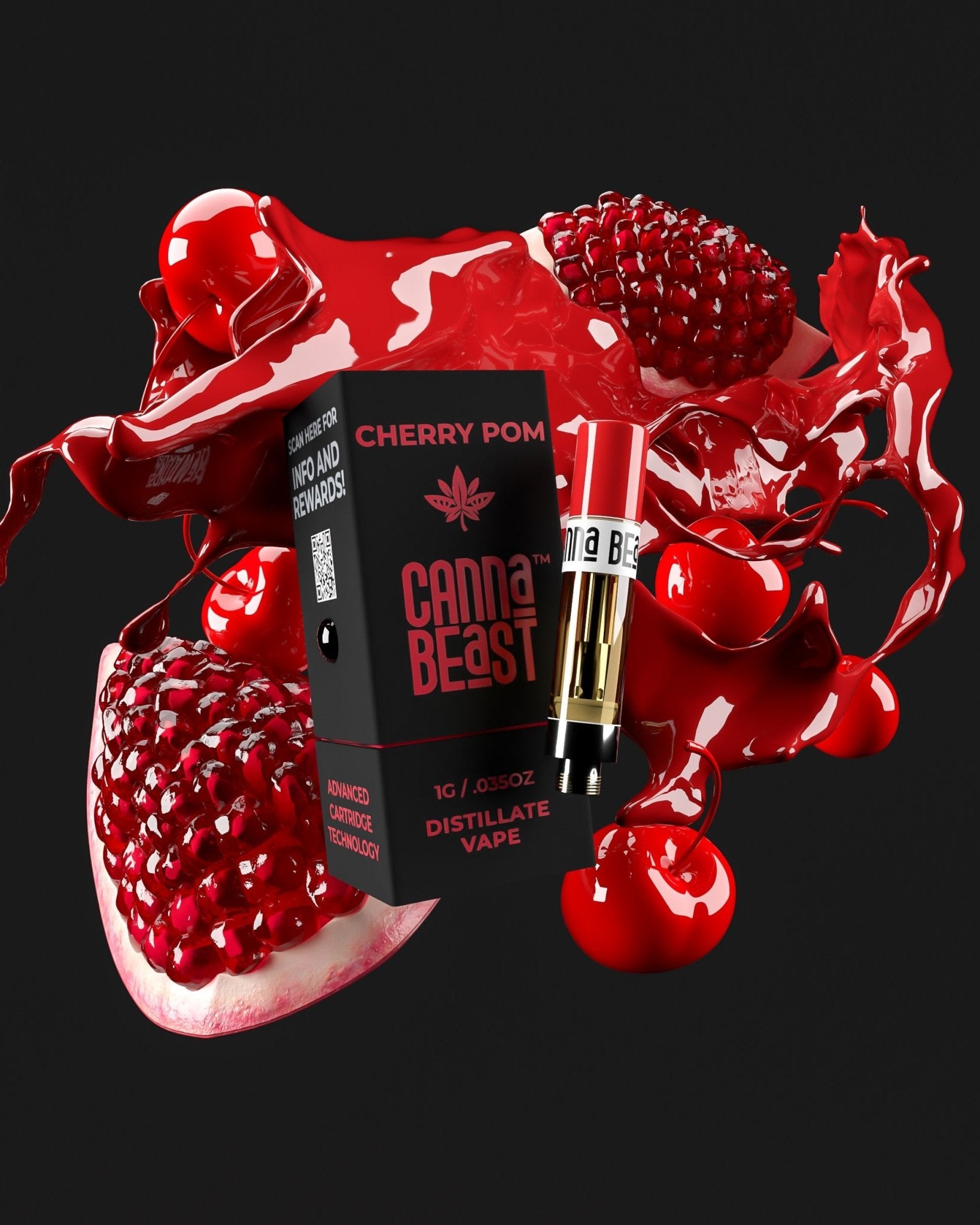 Canna Beast - Cherry Pom Delta-9 THC Vape Cartridge | Eighty Six Canna Beast - Cherry Pom Delta-9 THC Vape Cartridge | Eighty Six