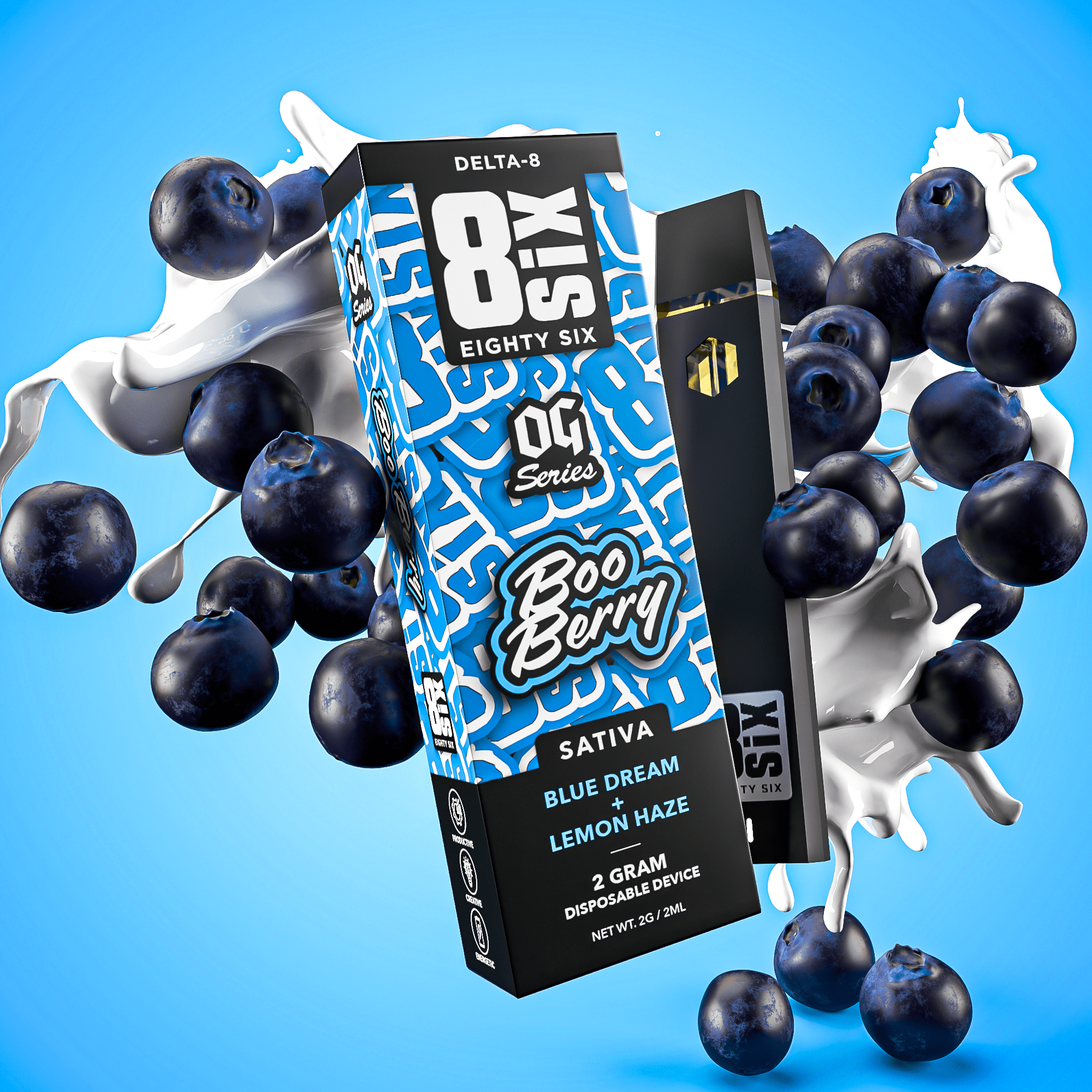 Boo Berry Delta-8 THC 2G Disposable Vape (Blue Dream)