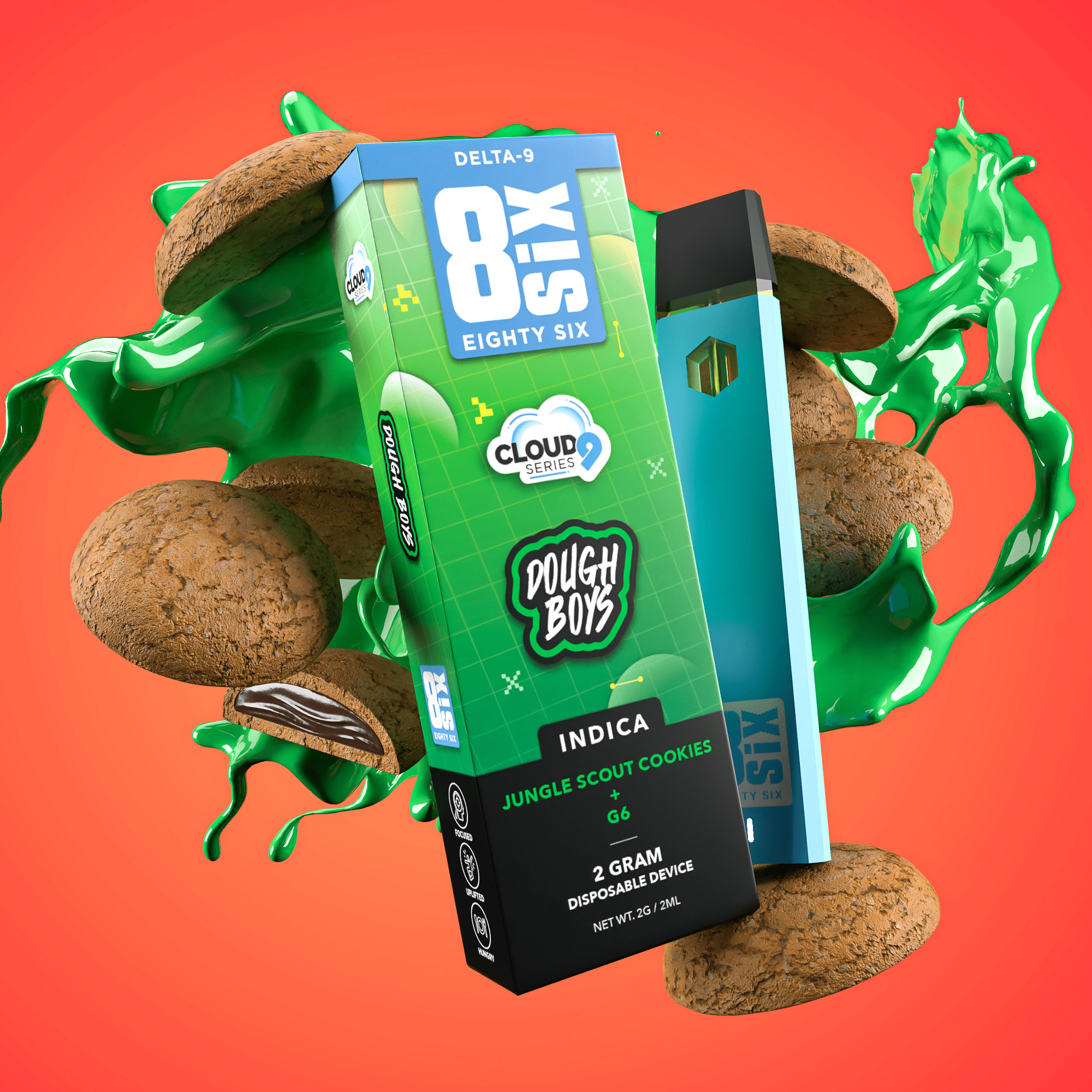 Dough Boys Delta-9 THC 2G Disposable Vape (Jungle Scout Cookies)