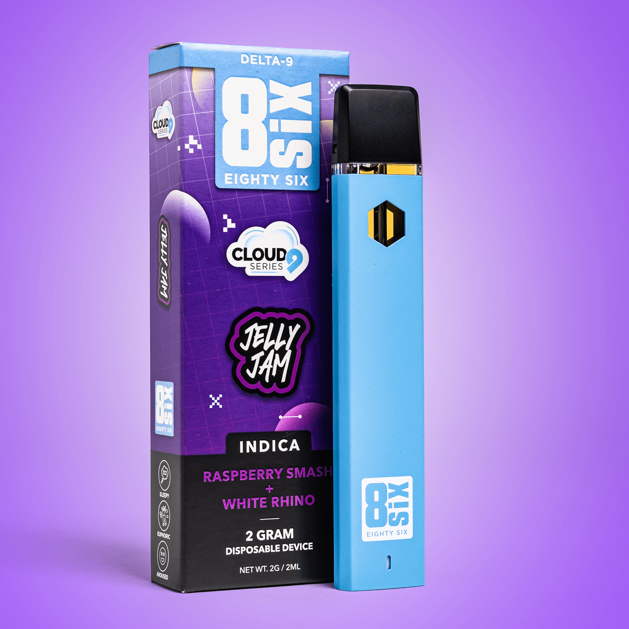 Jelly Jam Delta-9 THC 2G Disposable Vape (Raspberry Smash)