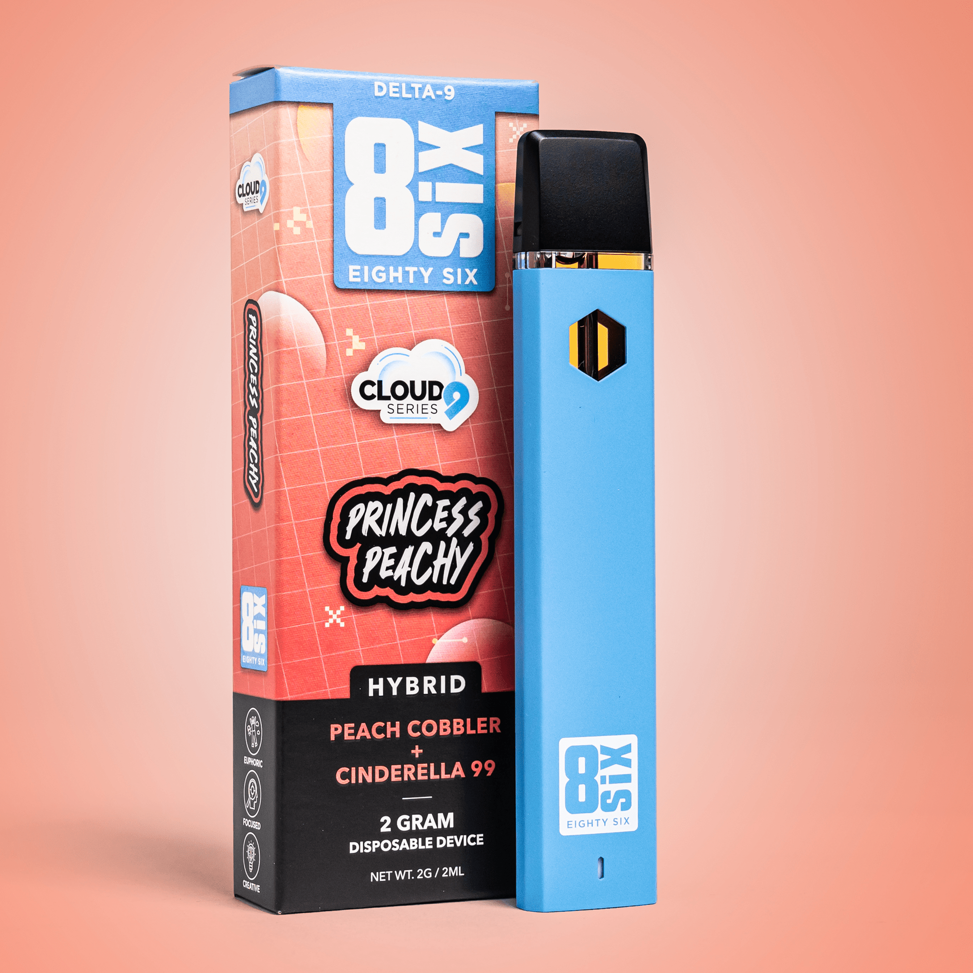 Peach Delta-9 Disposable Vape | Hemp-Derived | Eighty Six