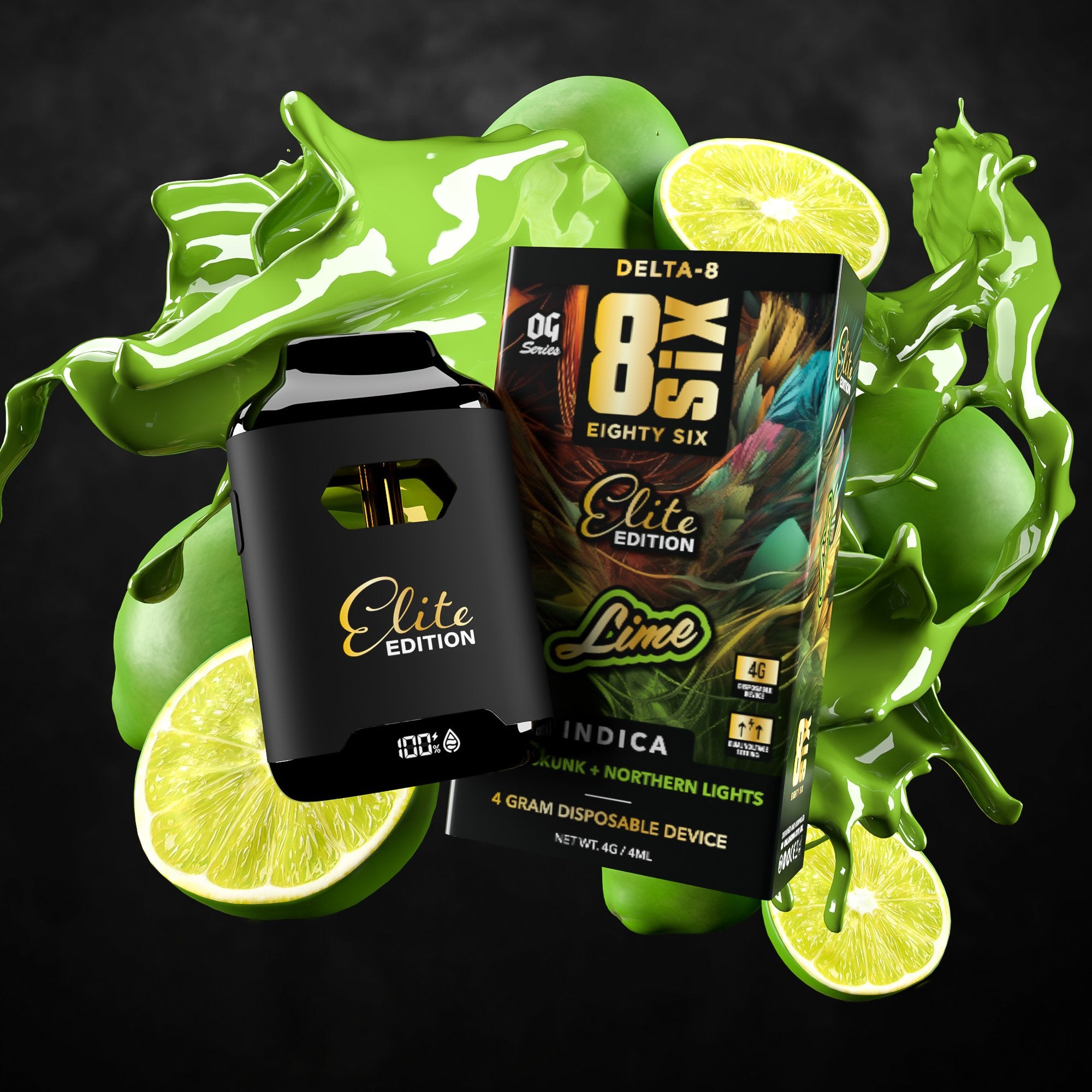 Lime Elite Edition Delta-8 THC 4G Disposable Vape (Lemon Skunk)