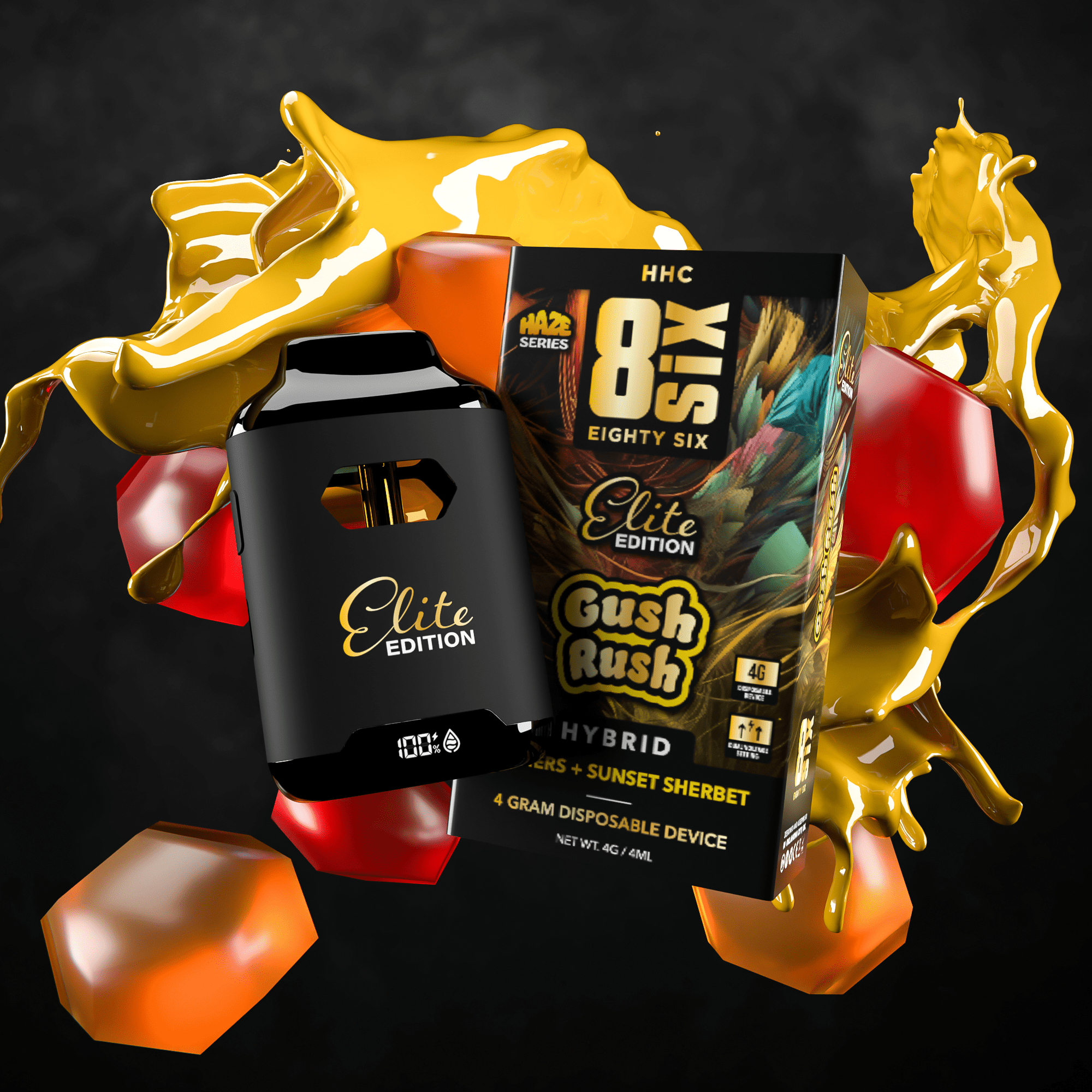 Gush Rush Elite Edition HHC 4G Disposable Vape (Gushers)