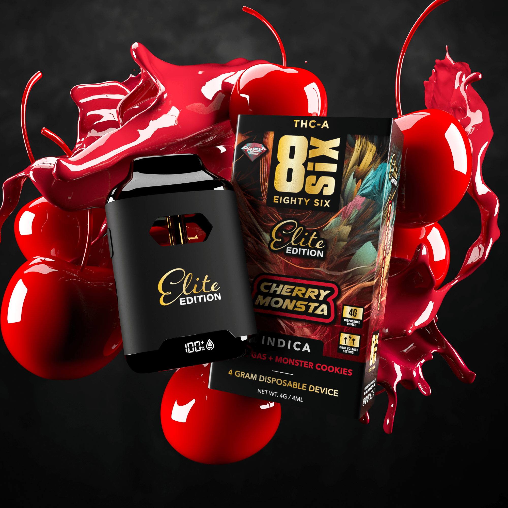 Cherry Monsta Elite Edition THCa 4G Disposable Vape (Cherry Gas)