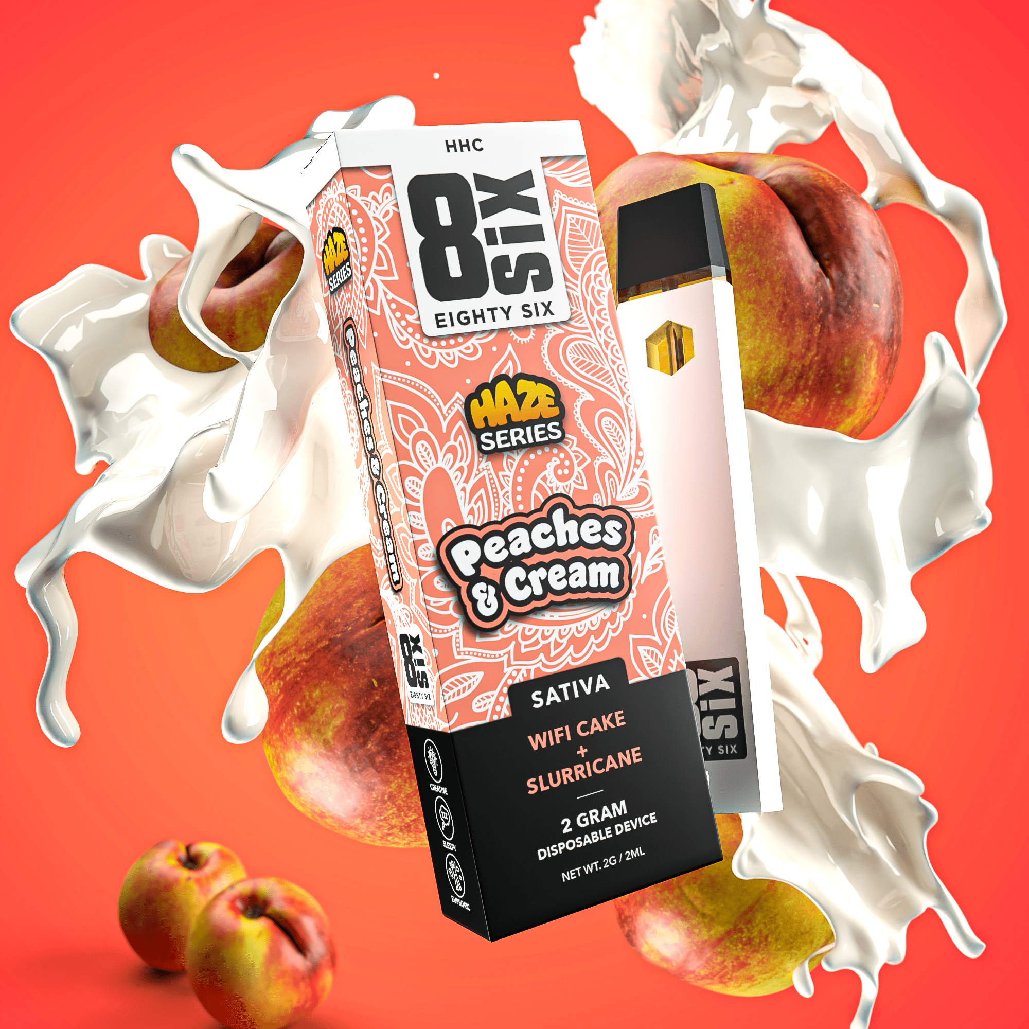 Peaches & Cream HHC 2G Disposable Vape (WiFi Cake x Slurricane)