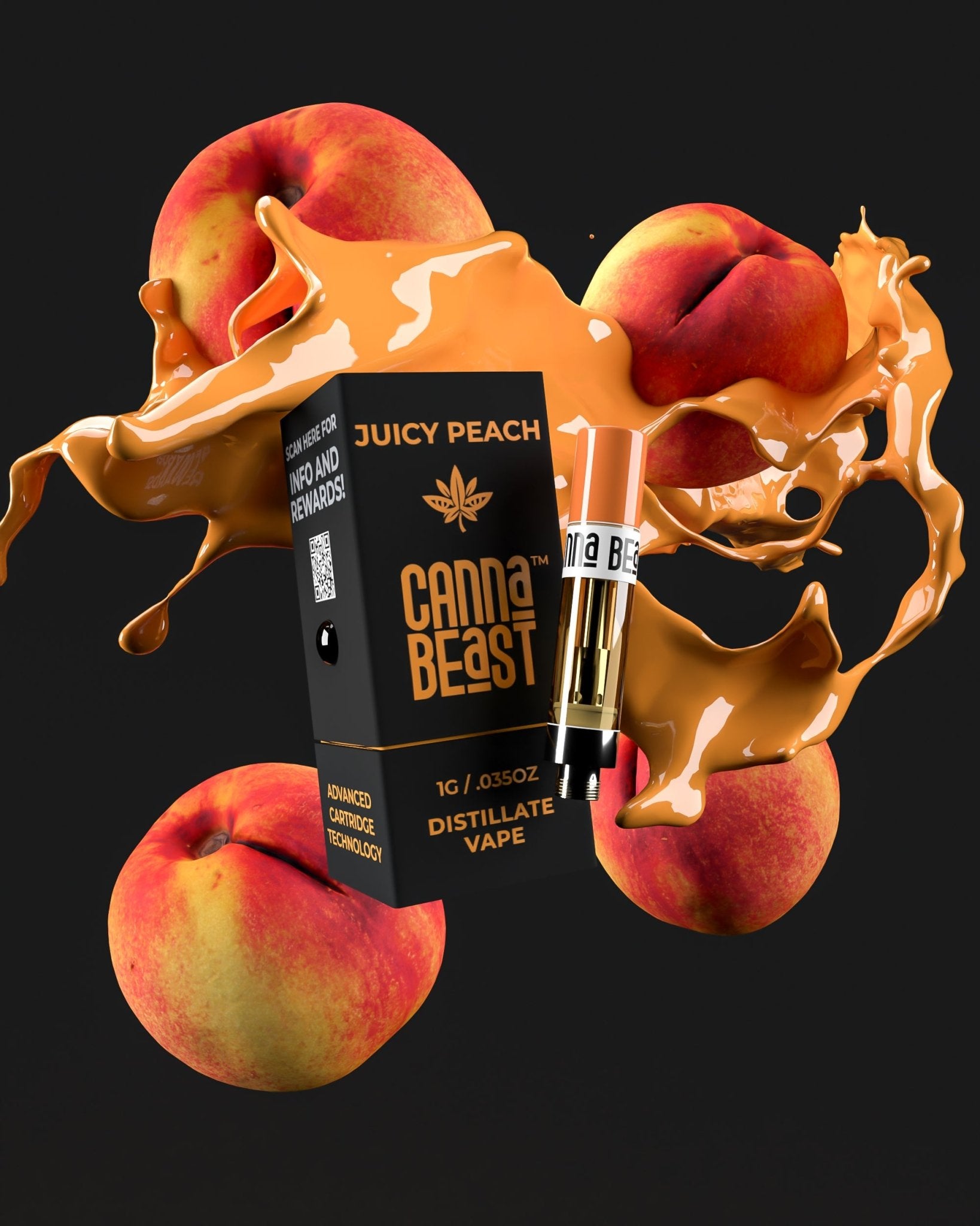 Canna Beast - Juicy Peach Delta-9 THC Vape Cartridge | Eighty Six Canna Beast - Juicy Peach Delta-9 THC Vape Cartridge | Eighty Six