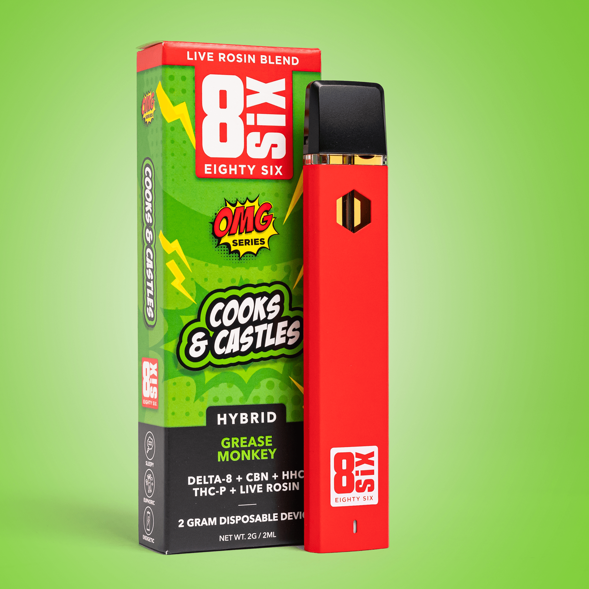 Cooks & Castles Live Rosin Blend 2G Disposable Vape (Grease Monkey)