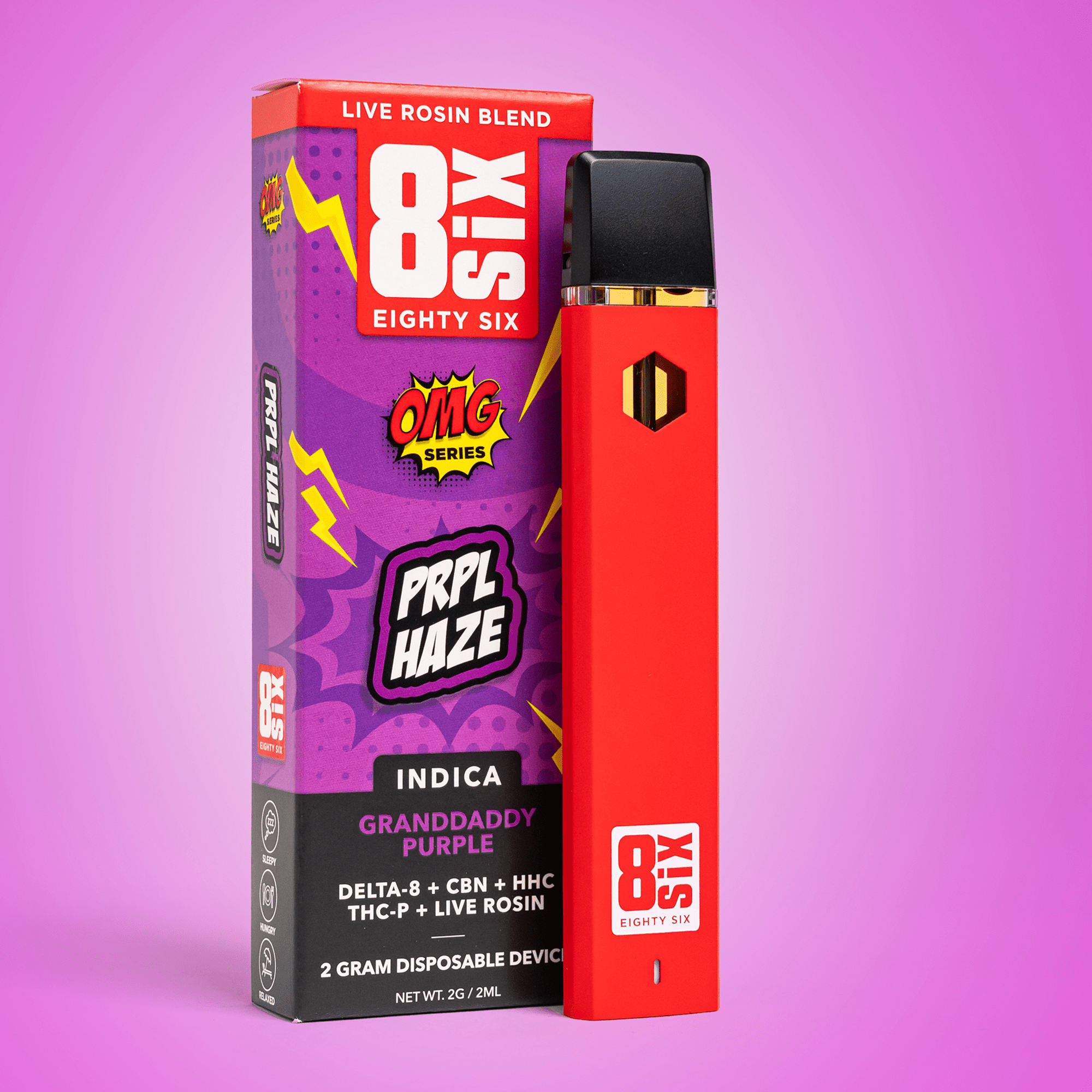 PRPL Haze Live Rosin Blend 2G Disposable Vape (Granddaddy Purple)