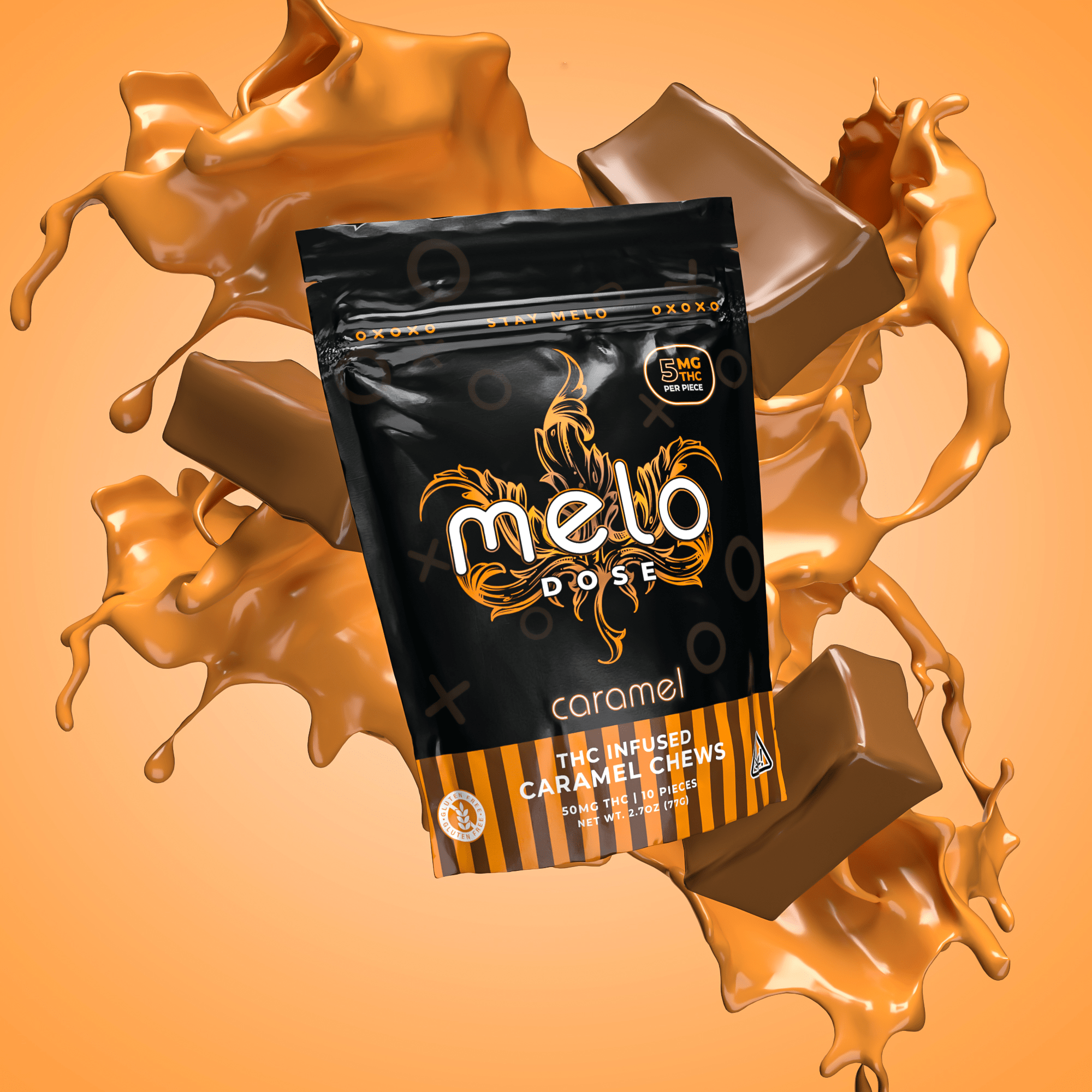 Melo Dose - Caramel Chews 50MG Delta-9 THC Sweets