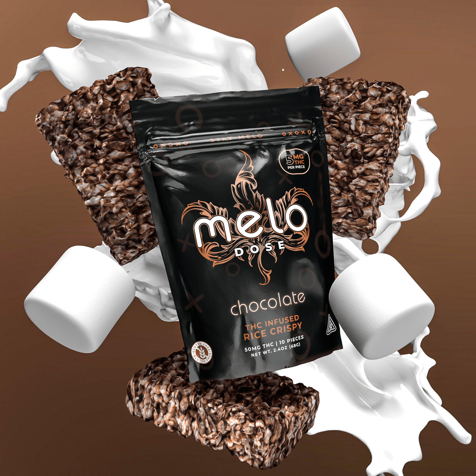Melo Dose - Chocolate 50MG Delta-9 THC Rice Crispy