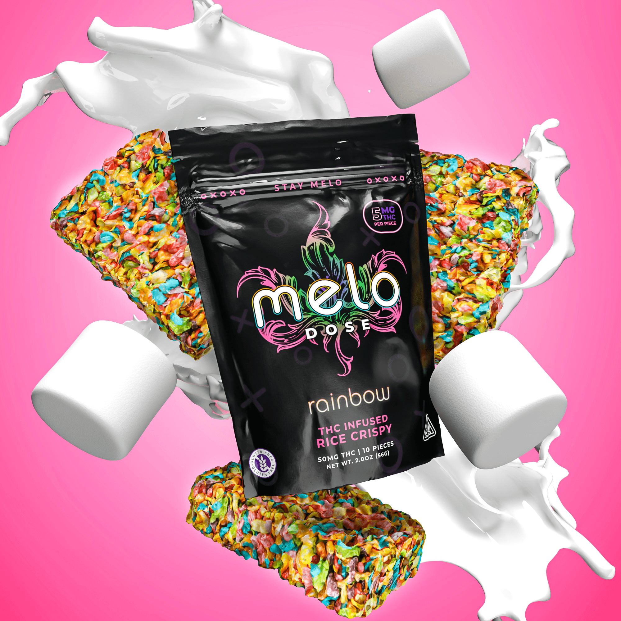 Melo Dose - Rainbow 50MG Delta-9 THC Rice Crispy