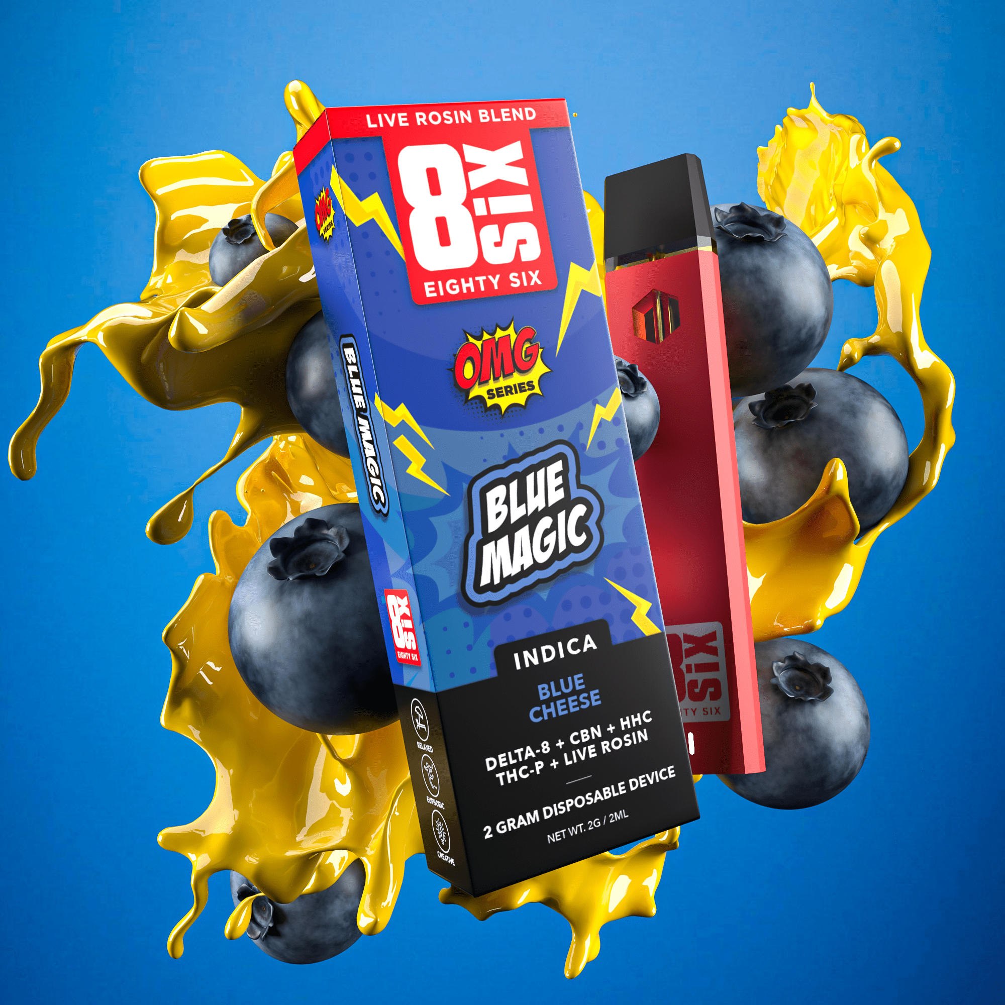 Blue Magic Live Rosin Blend 2G Disposable Vape (Blue Cheese)