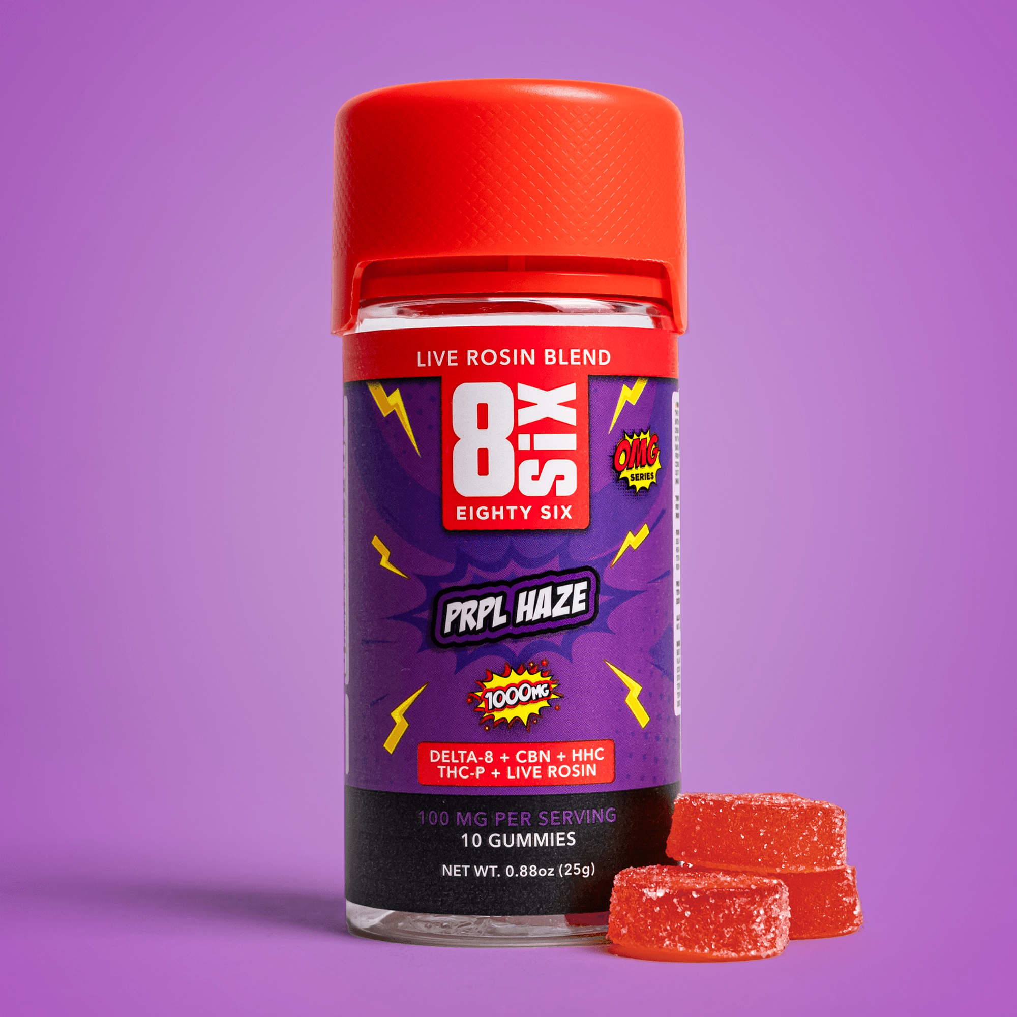 PRPL Haze 1000MG Live Rosin Blend Gummies