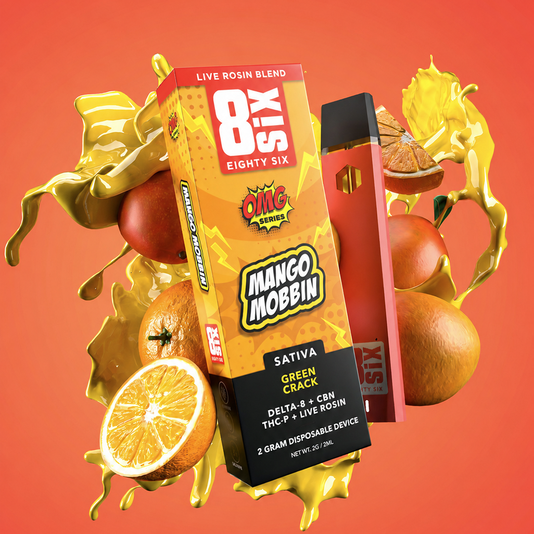 Mango Mobbin' Live Rosin Blend 2G Disposable Vape (Green Crack)