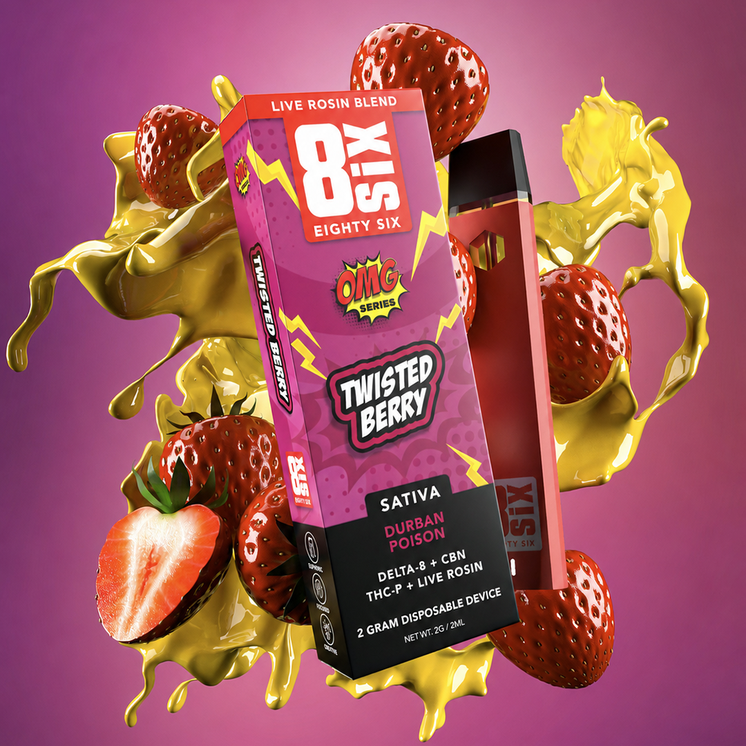 Twisted Berry Live Rosin Blend 2G Disposable Vape (Durban Poison)