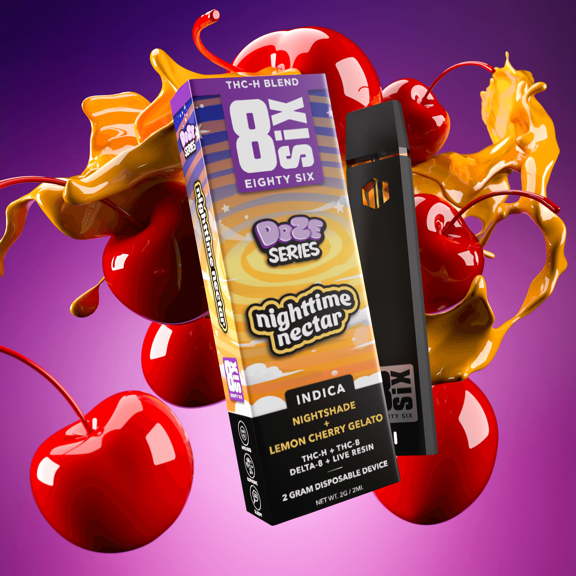 Cherry Vanilla THCh 2G Disposable | GMO-Free Hemp | Eighty Six