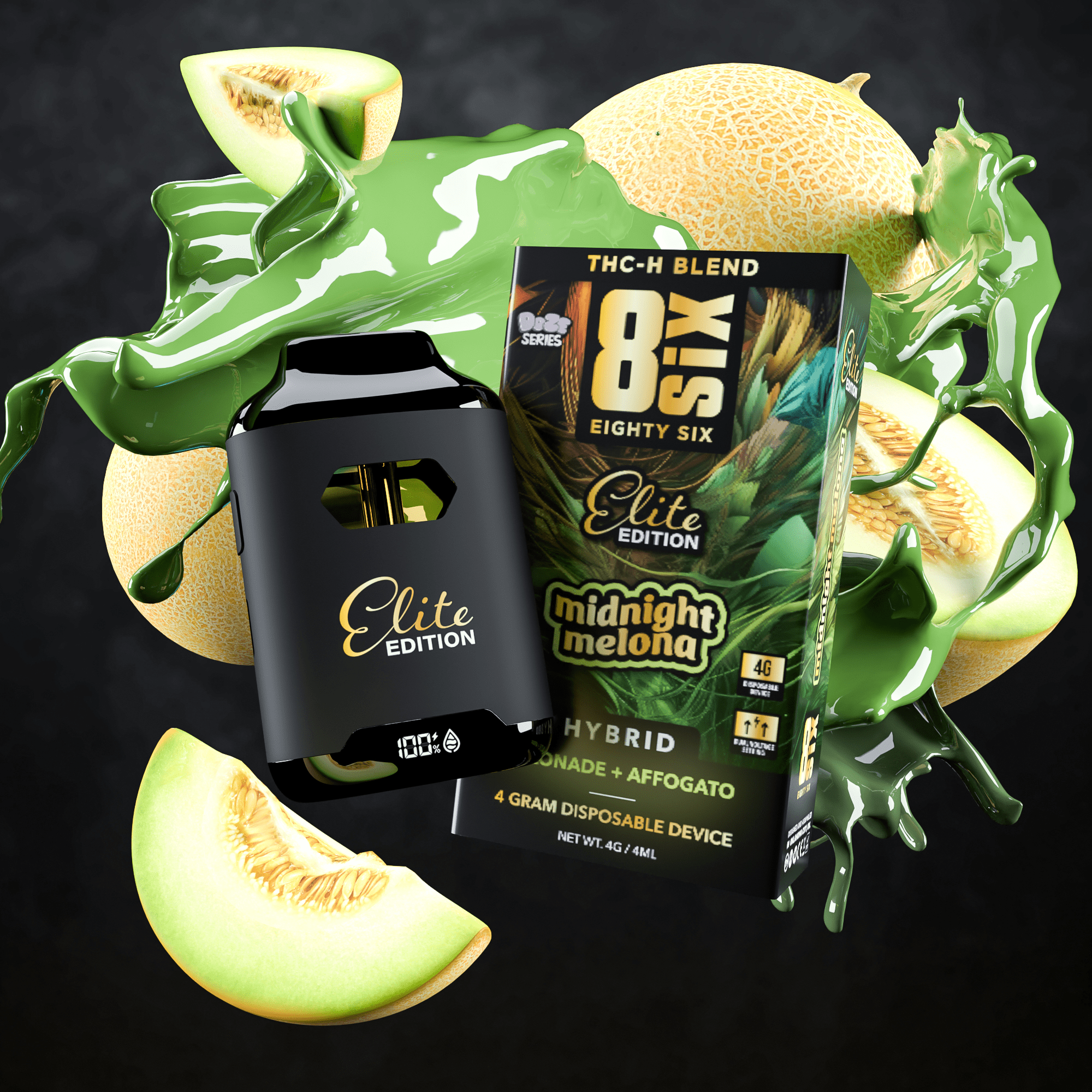 Midnight Melona Elite Edition THCh 4G Disposable Vape (Melonade)
