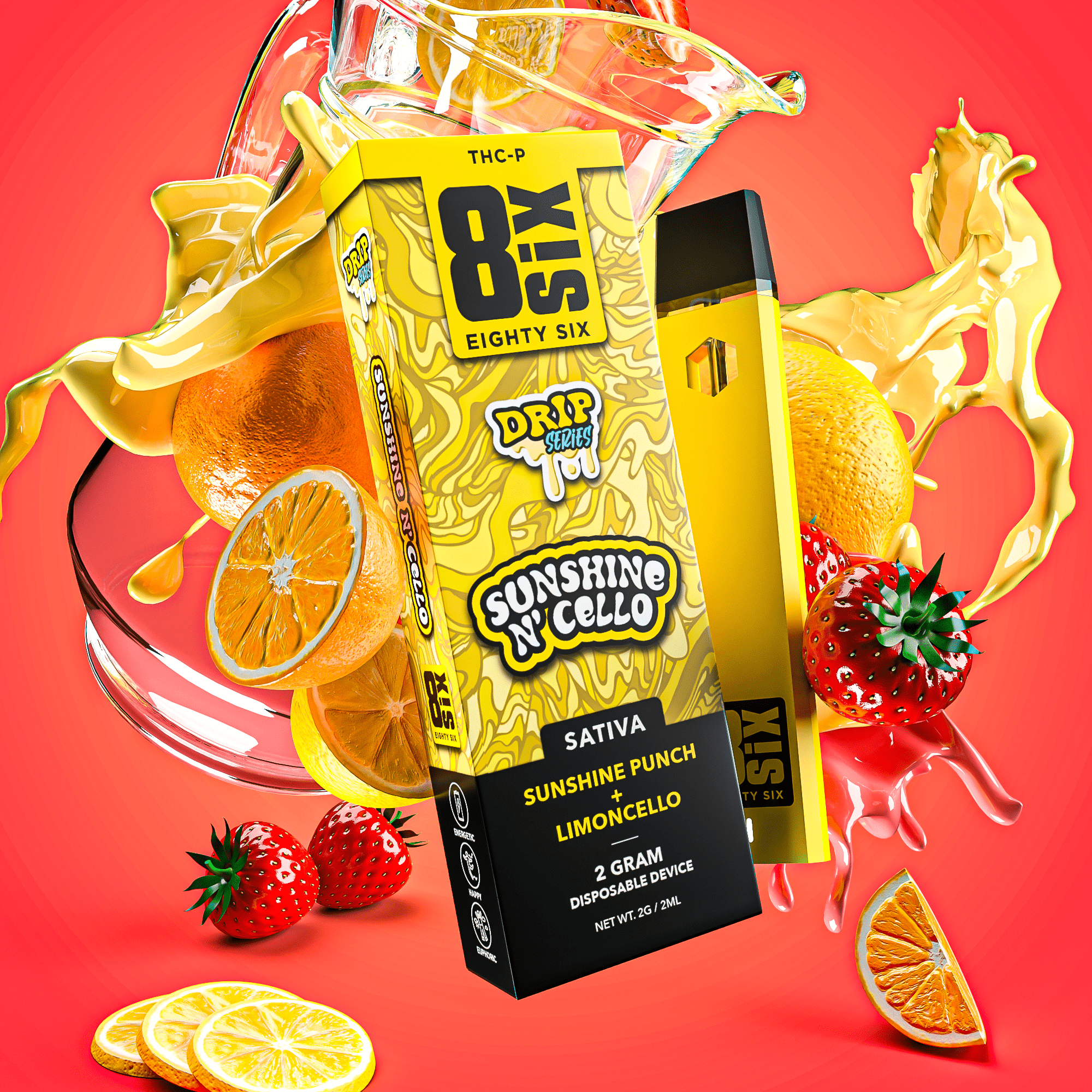 Sunshine N' Cello THC-P 2G Disposable Vape (Sunshine Punch)
