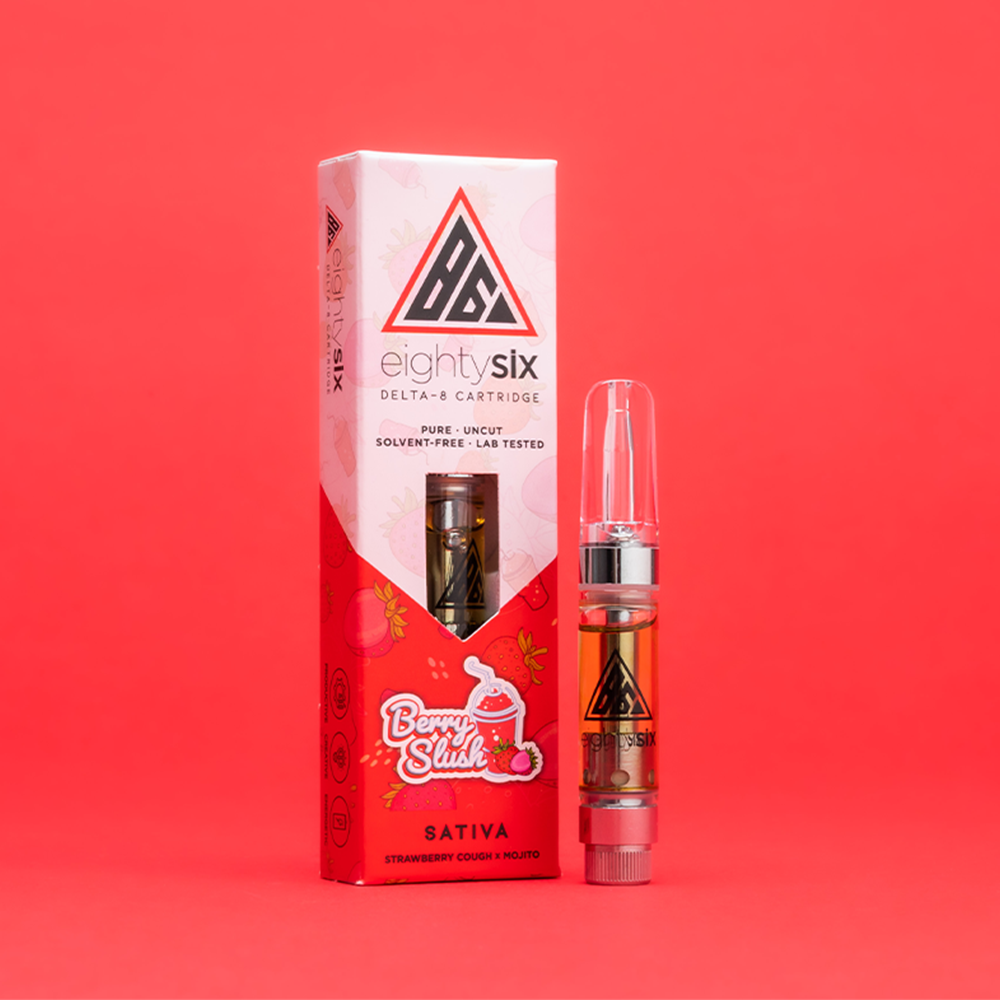 Berry Slush Strawberry Cough Delta 8 Thc Vape Cartridge Eighty Six